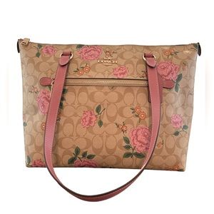 Coach floral print tote bag
